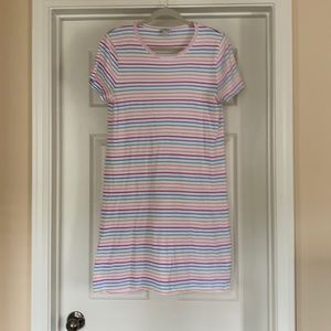 J.Crew Factory Rainbow Stripe T-Shirt Dress